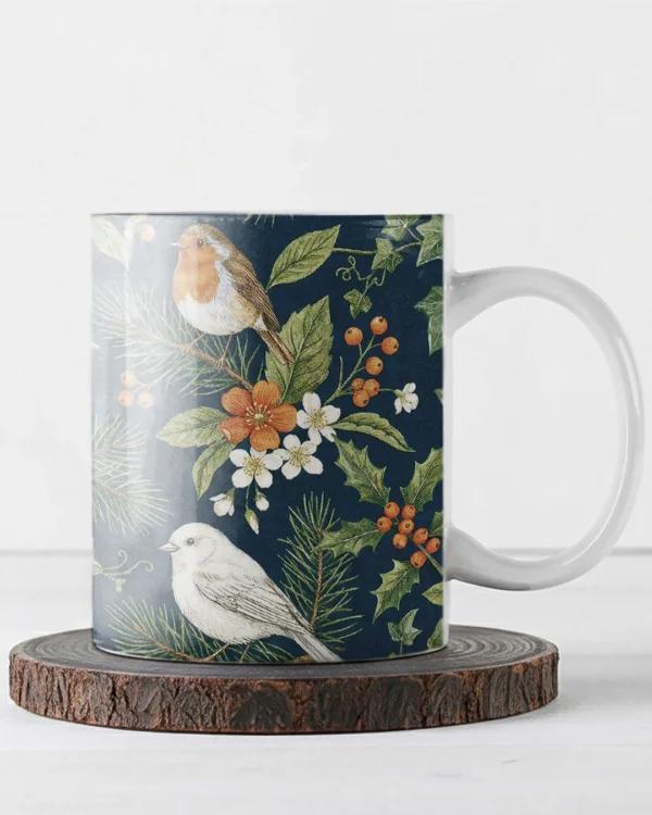 Taza Decorativa 11oz - Aves Botánicas